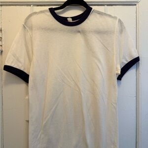 Classic White and Navy Ringer T-Shirt